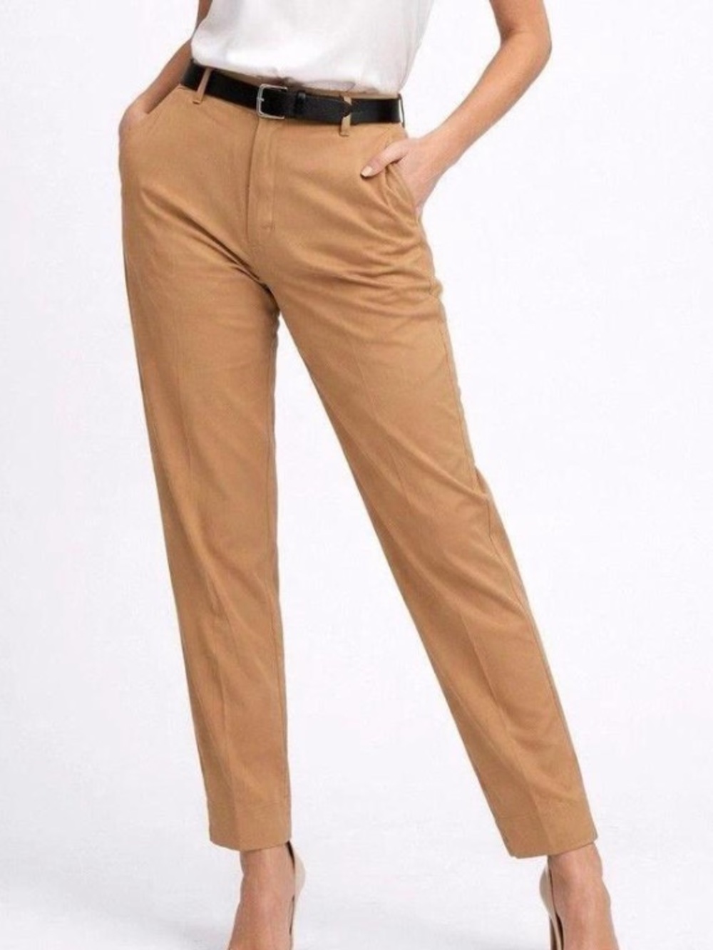 Wildfang the essential trouser tan khaki straight leg pants size 8